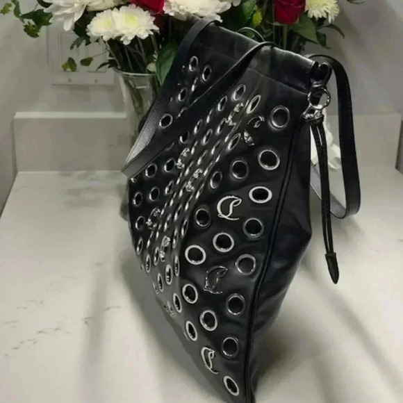 🔥🔥Christian Louboutin Mouchara Black Leather Tote Shoulder Bag BRAND NEW! - Picture 6 of 16